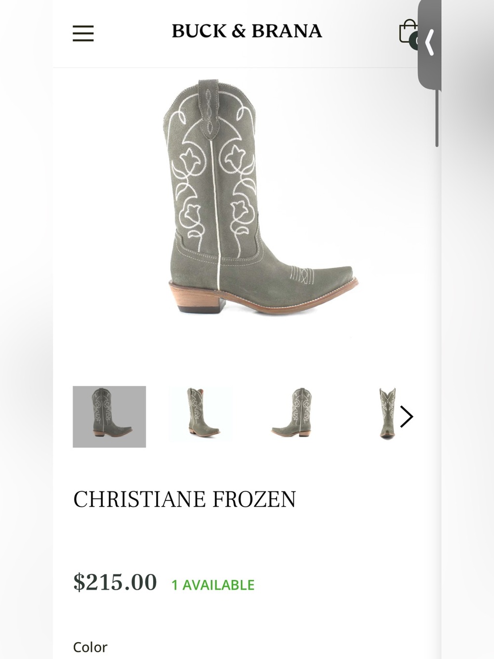 Buck & Brana Women’s Boots - Suede Embroidered Olive Greenish Gray - Size 10 NIB - Picture 11 of 13